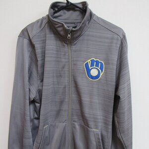 MLB G III by Carl Banks Full Zip Lined Track Jacket Milwaukee Brewers Medium